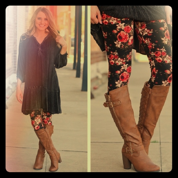 Pants - Butter Soft knit floral print leggings